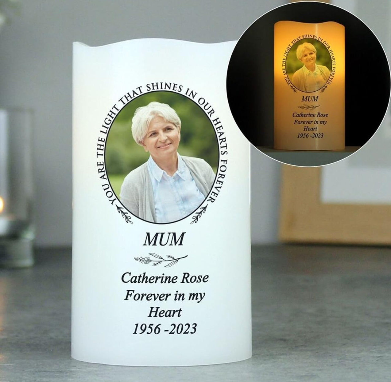MEMORIAL LED CANDLE ( PERSONALISED PHOTO)